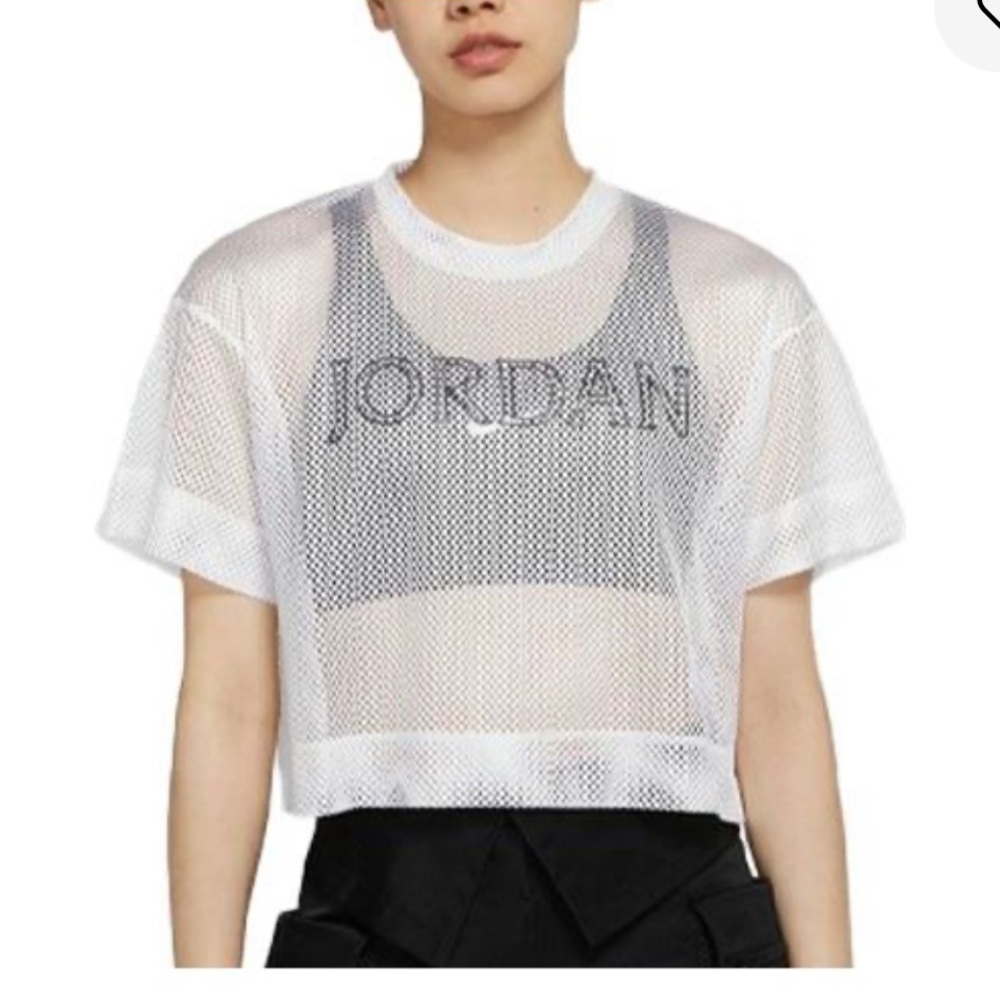 Air Jordan White Mesh Crop Top